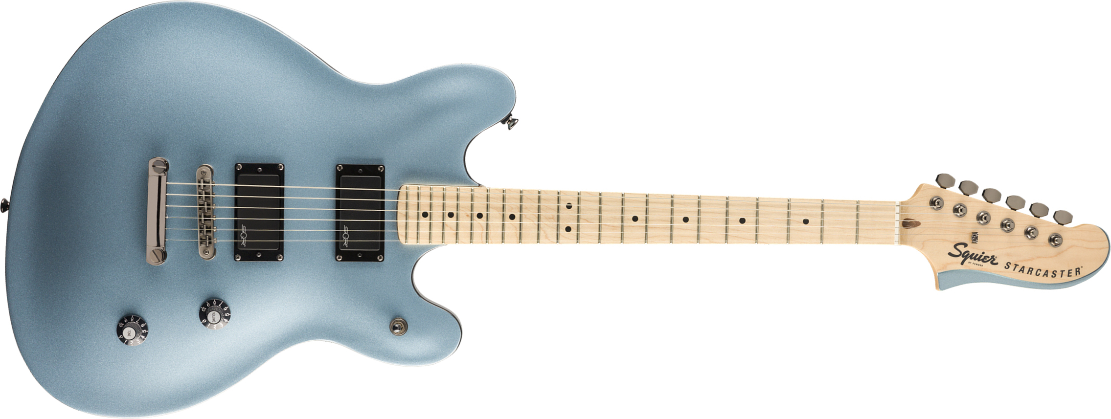 Squier Starcaster Contemporary Active Starcaster 2019 Hh Ht Mn - Ice Blue Metallic - Retro-rock elektrische gitaar - Main picture