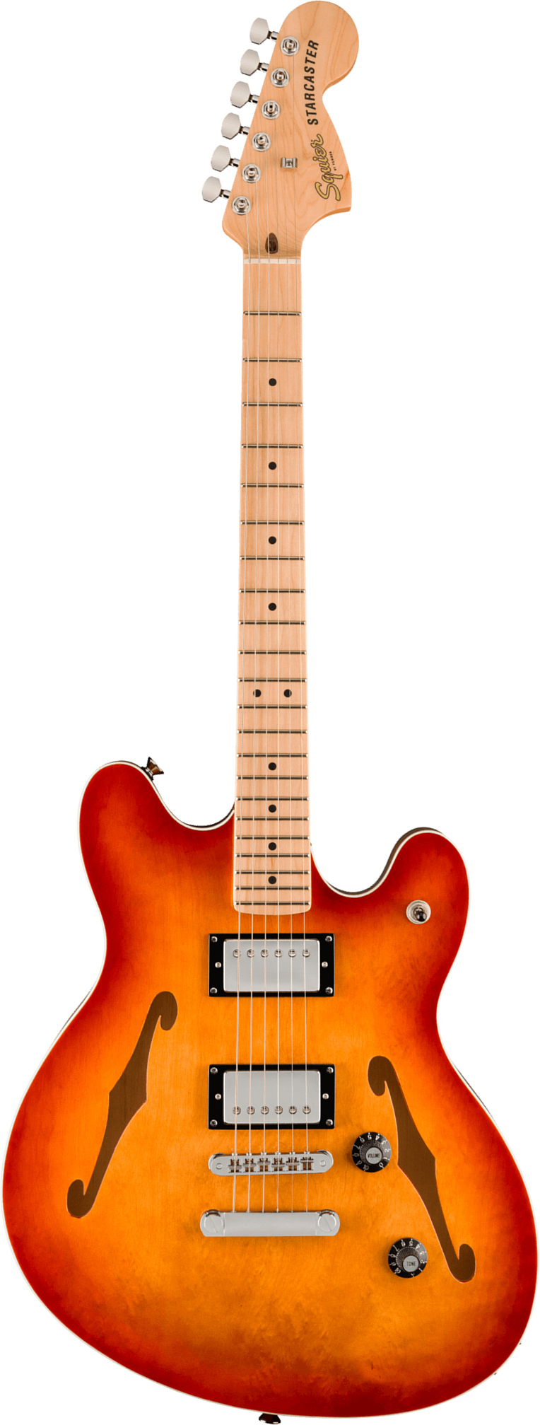 Squier Starcaster Deluxe Affinity 2h Ht Mn - Sienna Sunburst - Retro-rock elektrische gitaar - Main picture