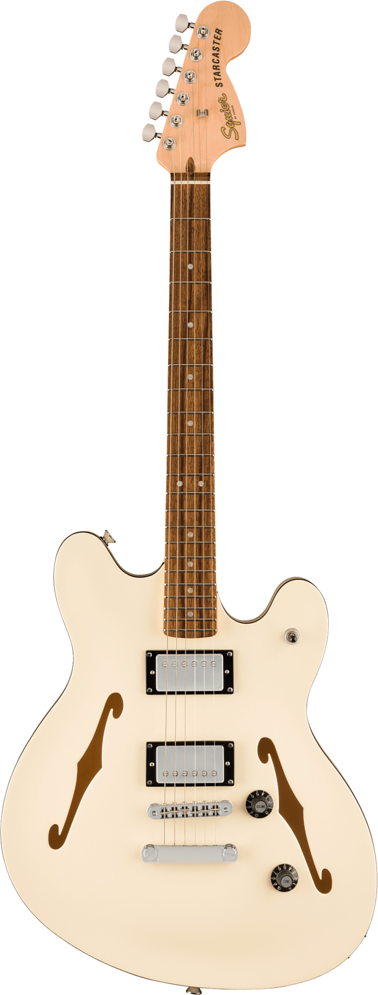 Squier Starcaster Deluxe Affinity Ind 2h Ht Lau - Olympic White - Retro-rock elektrische gitaar - Main picture