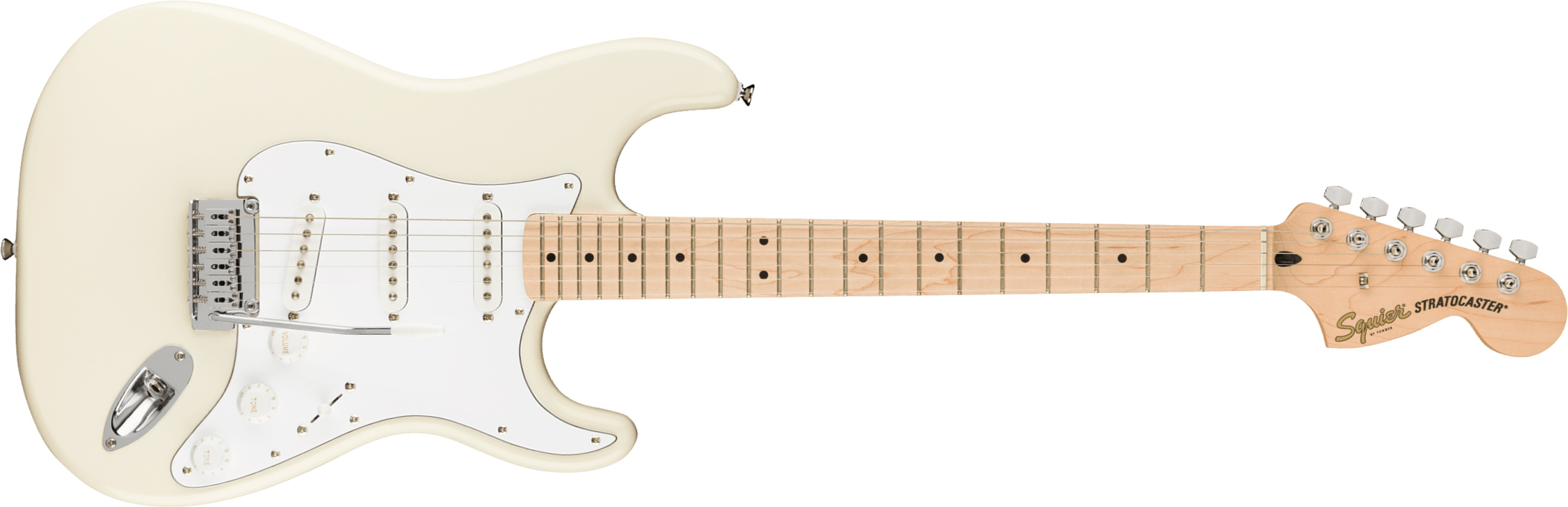 Squier Strat Affinity 2021 Sss Trem Mn - Olympic White - Elektrische gitaar in Str-vorm - Main picture