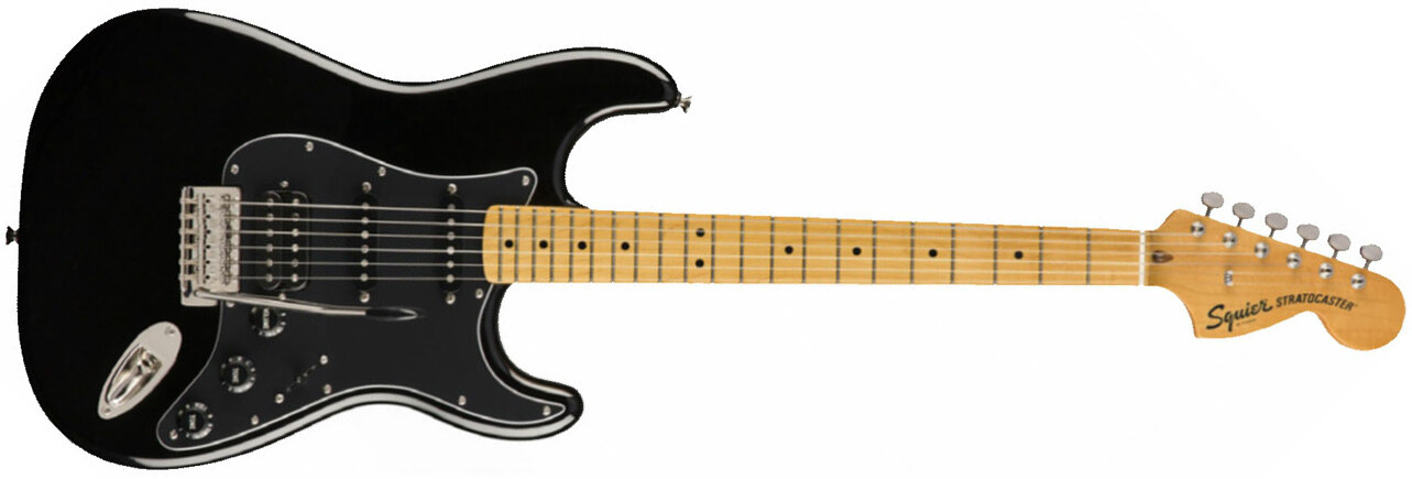 Squier Strat Classic Vibe 70s 2019 Hss Mn - Black - Elektrische gitaar in Str-vorm - Main picture