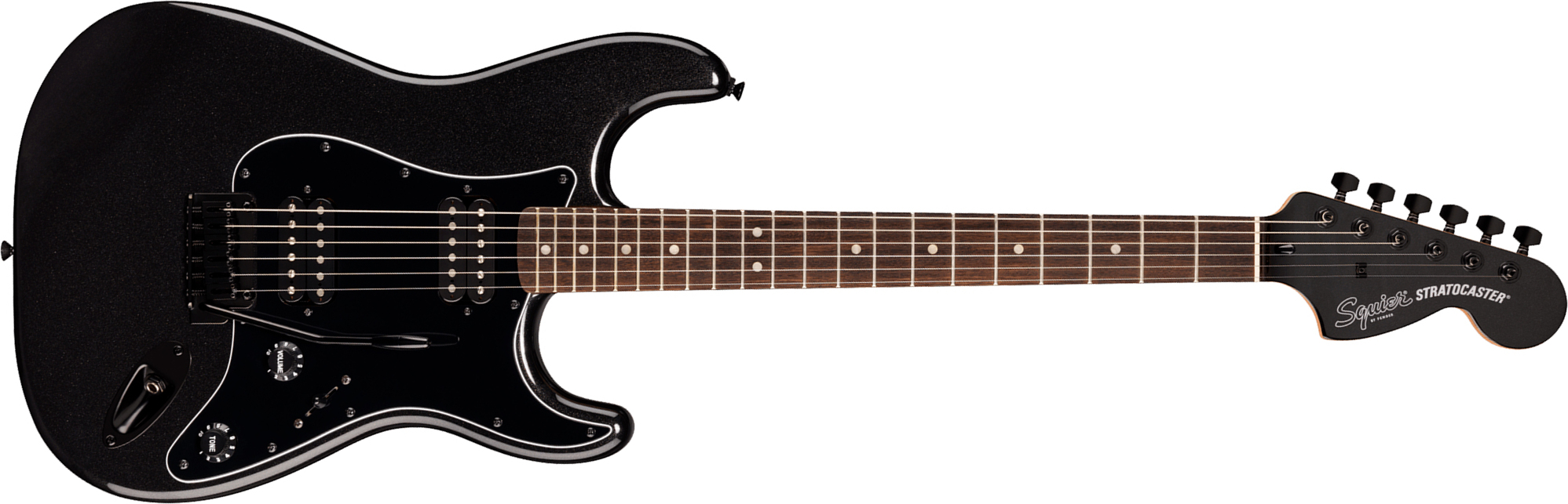 Squier Strat Hh Affinity 2h  Trem Lau - Metallic Black - Elektrische gitaar in Strat vorm - Main picture