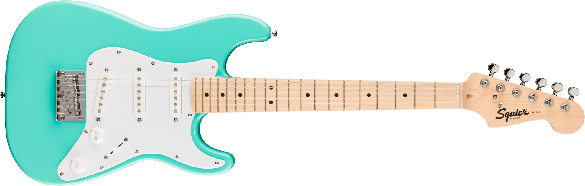 Squier Strat Mini Shsc 3s Ht Mn - Seafoam Green - Elektrische gitaar voor kinderen - Main picture