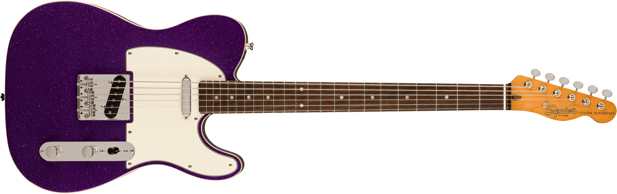 Squier Tele Baritone Custom Classic Vibe Fsr 2s Ht Lau - Purple Sparkle - Bariton elektrische gitaar - Main picture