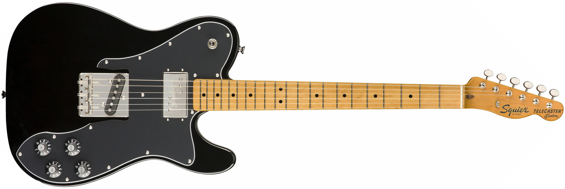 Squier Tele Custom  Classic Vibe 70s 2019 Sh Mn - Black - Televorm elektrische gitaar - Main picture