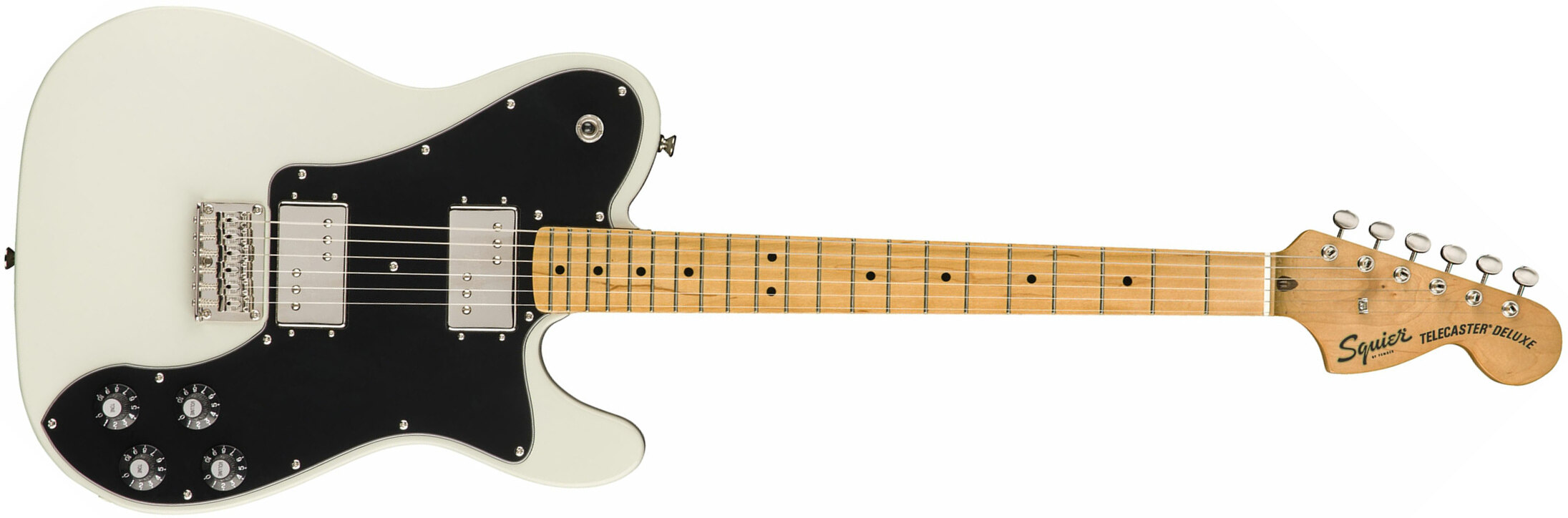Squier Tele Deluxe Classic Vibe 70s 2019 Hh Mn - Olympic White - Televorm elektrische gitaar - Main picture