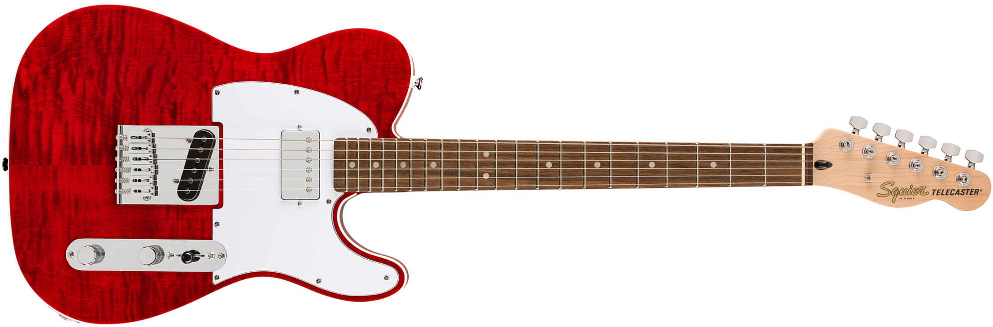 Squier Tele Fmt Sh Affinity Ht Lau - Crimson Red Transparent - Televorm elektrische gitaar - Main picture