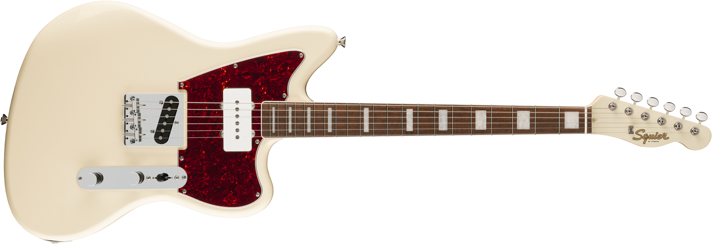 Squier Tele Sj Offset Paranormal 2s Ht Lau - Olympic White - Retro-rock elektrische gitaar - Main picture