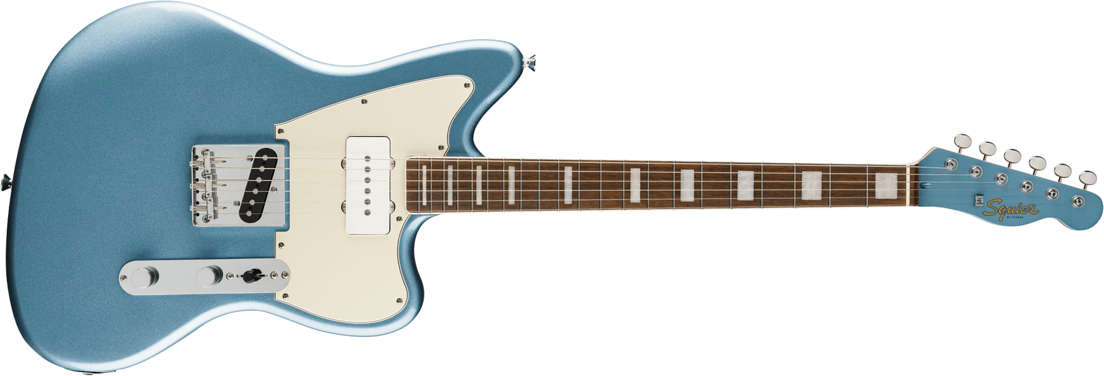 Squier Tele Sj Offset Paranormal 2s Ht Lau - Ice Blue Metallic - Retro-rock elektrische gitaar - Main picture