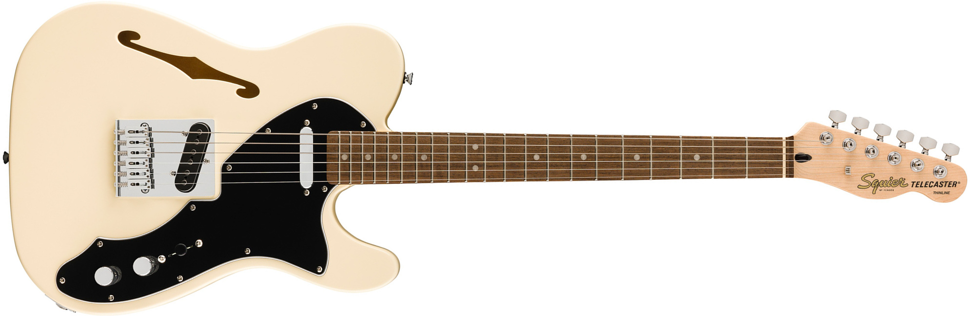 Squier Tele Thinline Affinity 2s Ht Lau - Olympic White - Semi hollow elektriche gitaar - Main picture