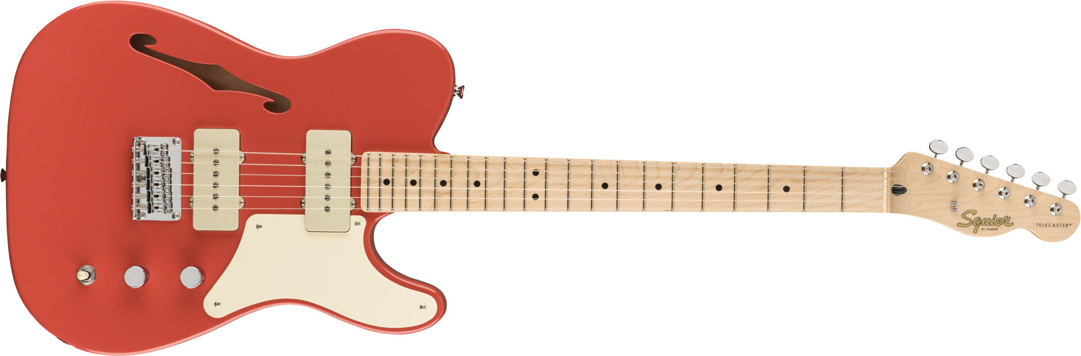 Squier Tele Thinline Cabronita Paranormal Ss Ht Mn - Fiesta Red - Semi hollow elektriche gitaar - Main picture