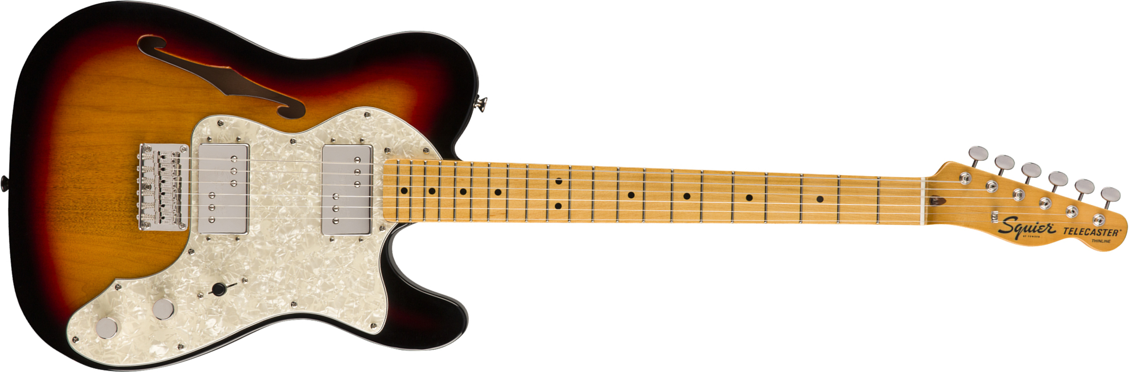 Squier Tele Thinline Classic Vibe 70s 2019 Hh Mn - 3-color Sunburst - Semi hollow elektriche gitaar - Main picture