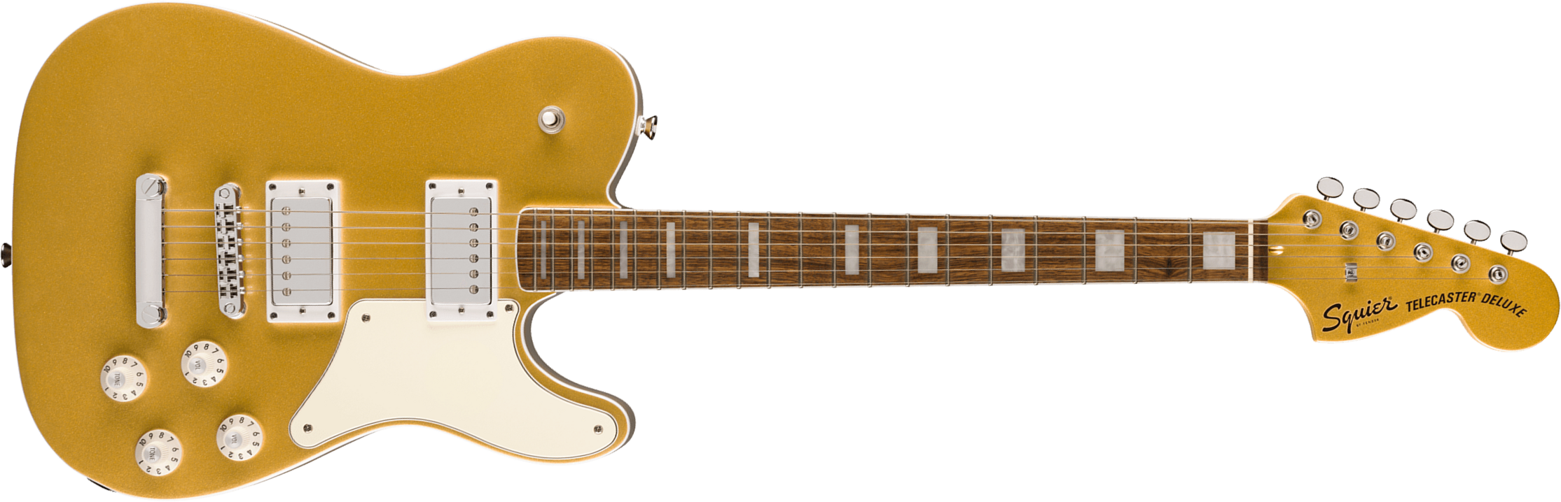 Squier Tele Troublemaker Deluxe Paranormal Ltd 2h Ht Lau - Aztec Gold Matching Headstock - Retro-rock elektrische gitaar - Main picture