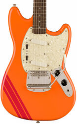 Elektrische gitaar in str-vorm Squier FSR Classic Vibe '60s Competition Mustang Ltd (LAU) - Capri orange w/ dakota red stripes