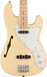 Solid body elektrische bas Squier Paranormal Precision Bass Thinline SJ - vintage white