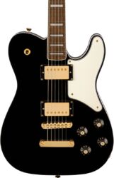 Retro-rock elektrische gitaar Squier Paranormal Troublemaker Telecaster Deluxe Ltd - Black matching headstock