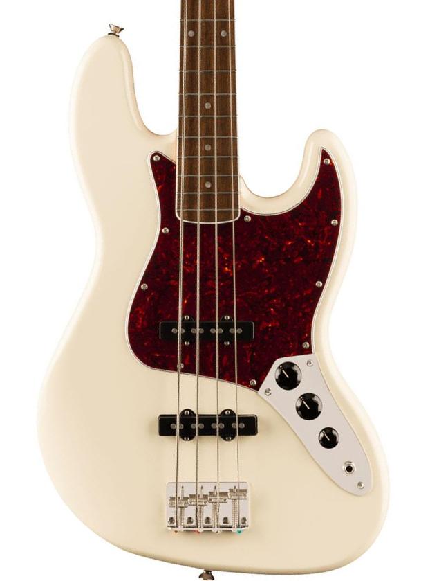 Solid body elektrische bas Squier Classic Vibe Mid-'60s Jazz Bass - Olympic white w. matching headstock