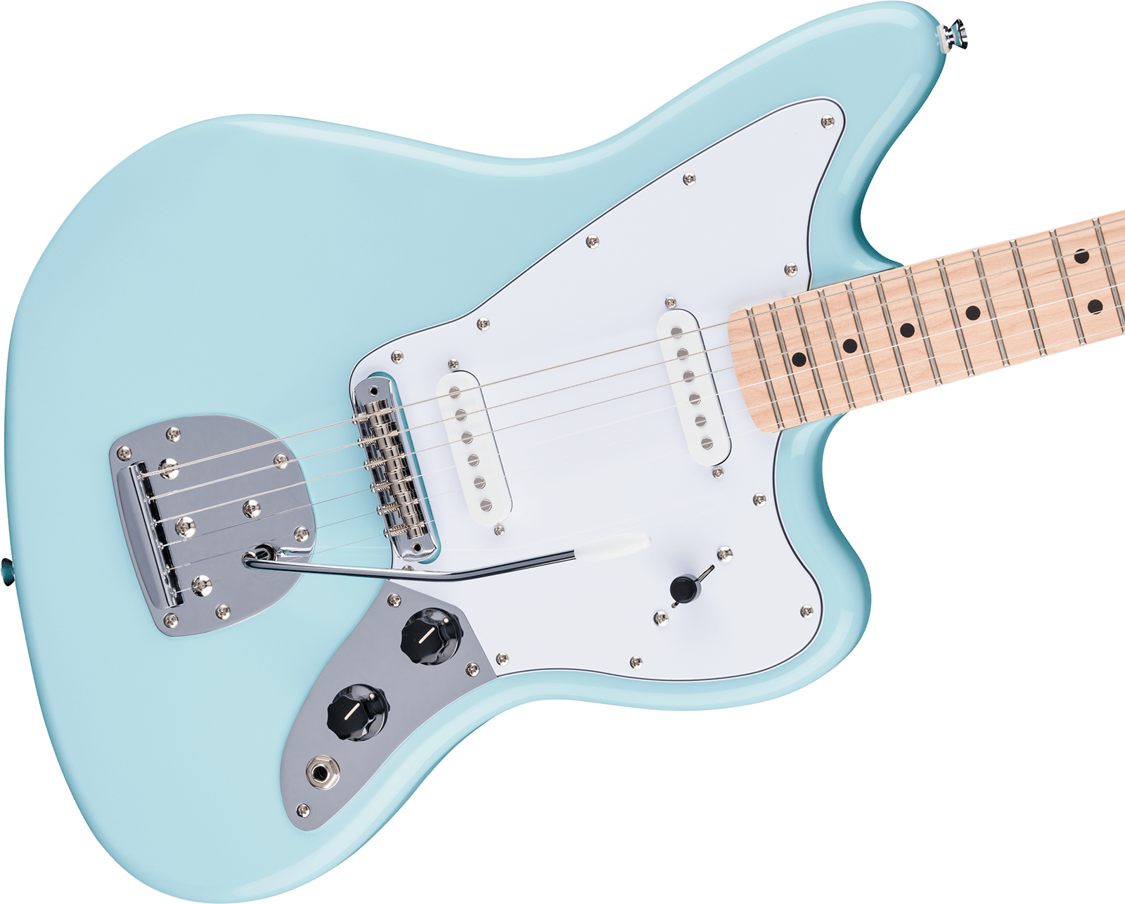 Squier Jaguar Affinity Fsr Shsc 2s Trem Mn - Daphne Blue - Retro-rock elektrische gitaar - Variation 3