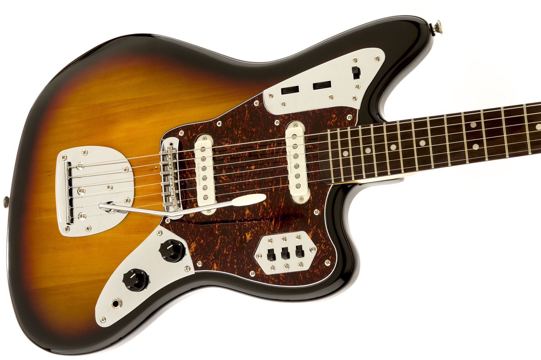 Squier Jaguar Classic Vibe 70s 2019 Lau - 3-color Sunburst - Retro-rock elektrische gitaar - Variation 2