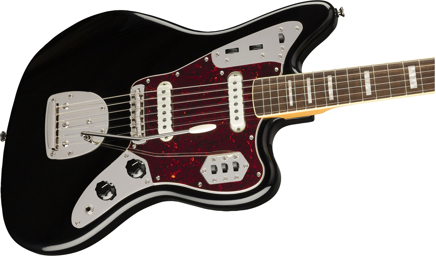 Squier Jaguar Classic Vibe 70s 2019 Lau - Black - Retro-rock elektrische gitaar - Variation 2