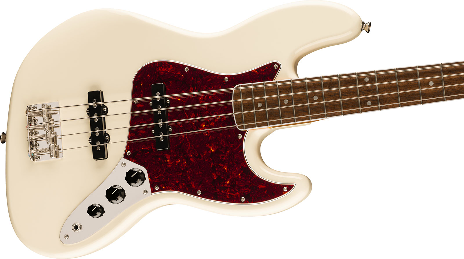 Squier Jazz Bass Mid 60s Classic Vibe Ltd Lau - Olympic White W. Matching Headstock - Solid body elektrische bas - Variation 2