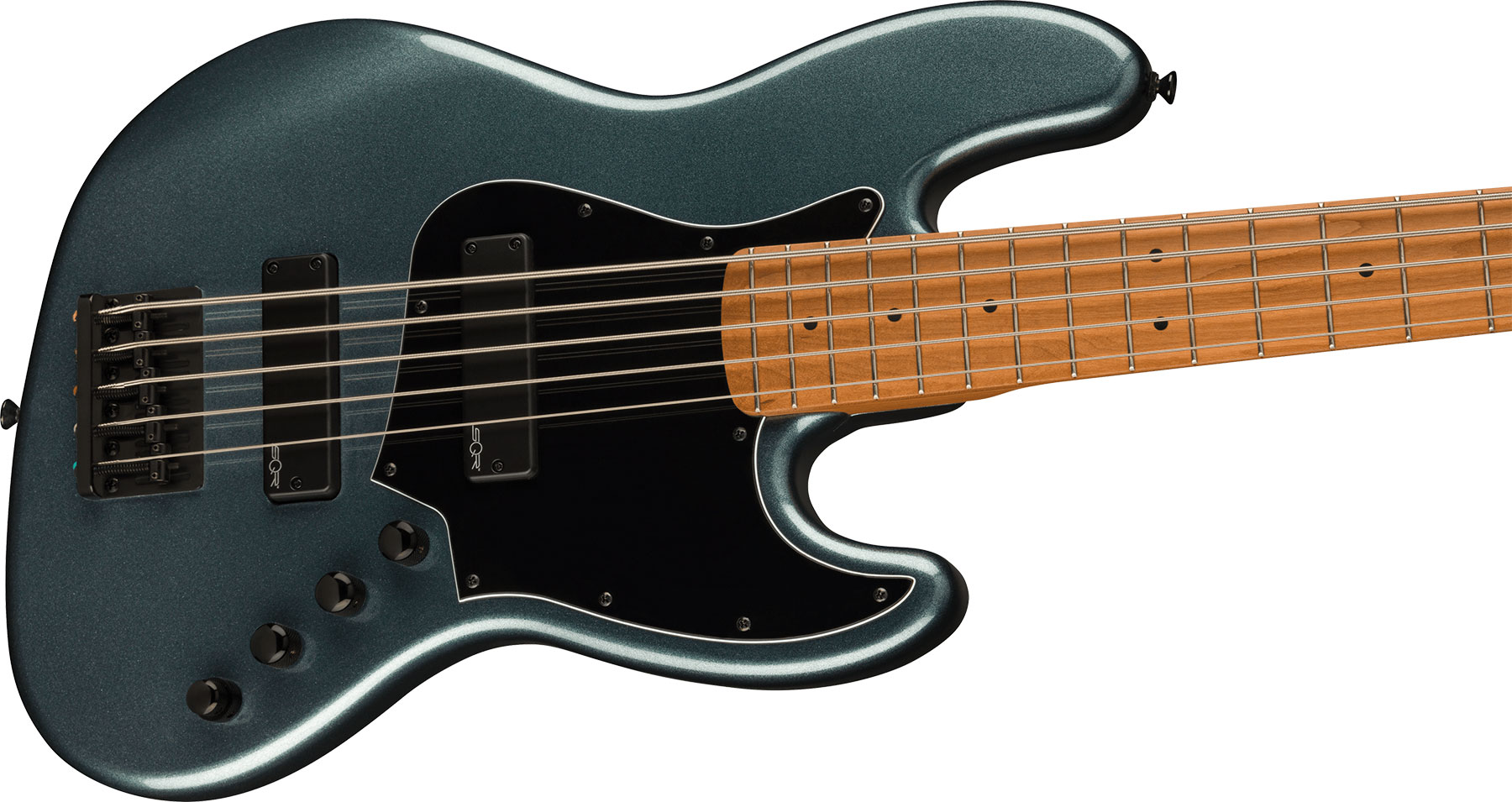 Squier Jazz Bass V Contemporary Active Hh 5c Mn - Gunmetal Metallic - Solid body elektrische bas - Variation 2