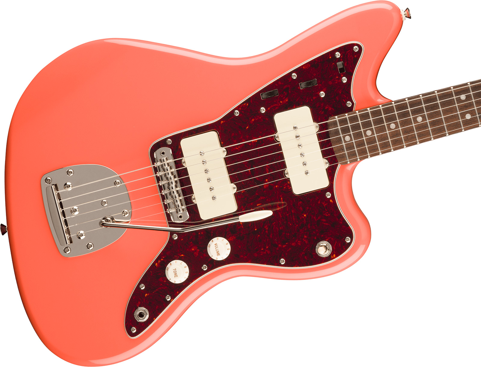 Squier Jazzmaster 60s Classic Vibe 2s Trem Lau - Tahitian Coral - Retro-rock elektrische gitaar - Variation 2