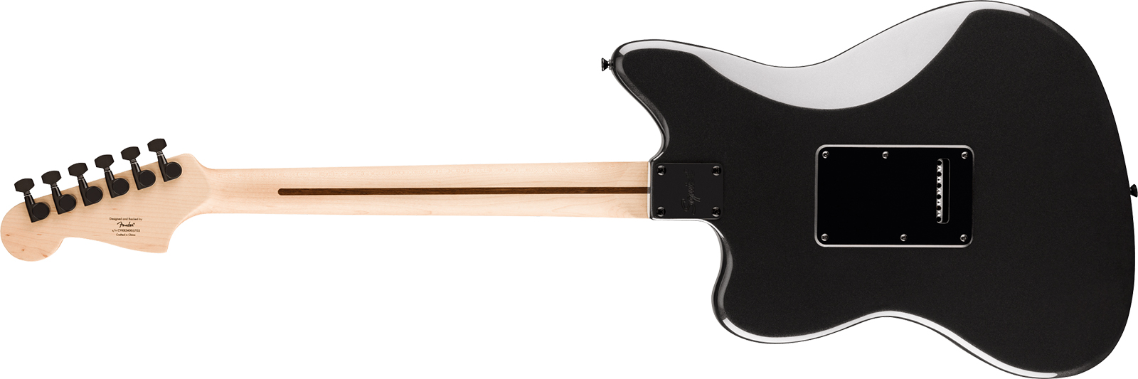 Squier Jazzmaster Affinity Fsr Ltd 2s Trem Lau - Metallic Black - Retro-rock elektrische gitaar - Variation 1