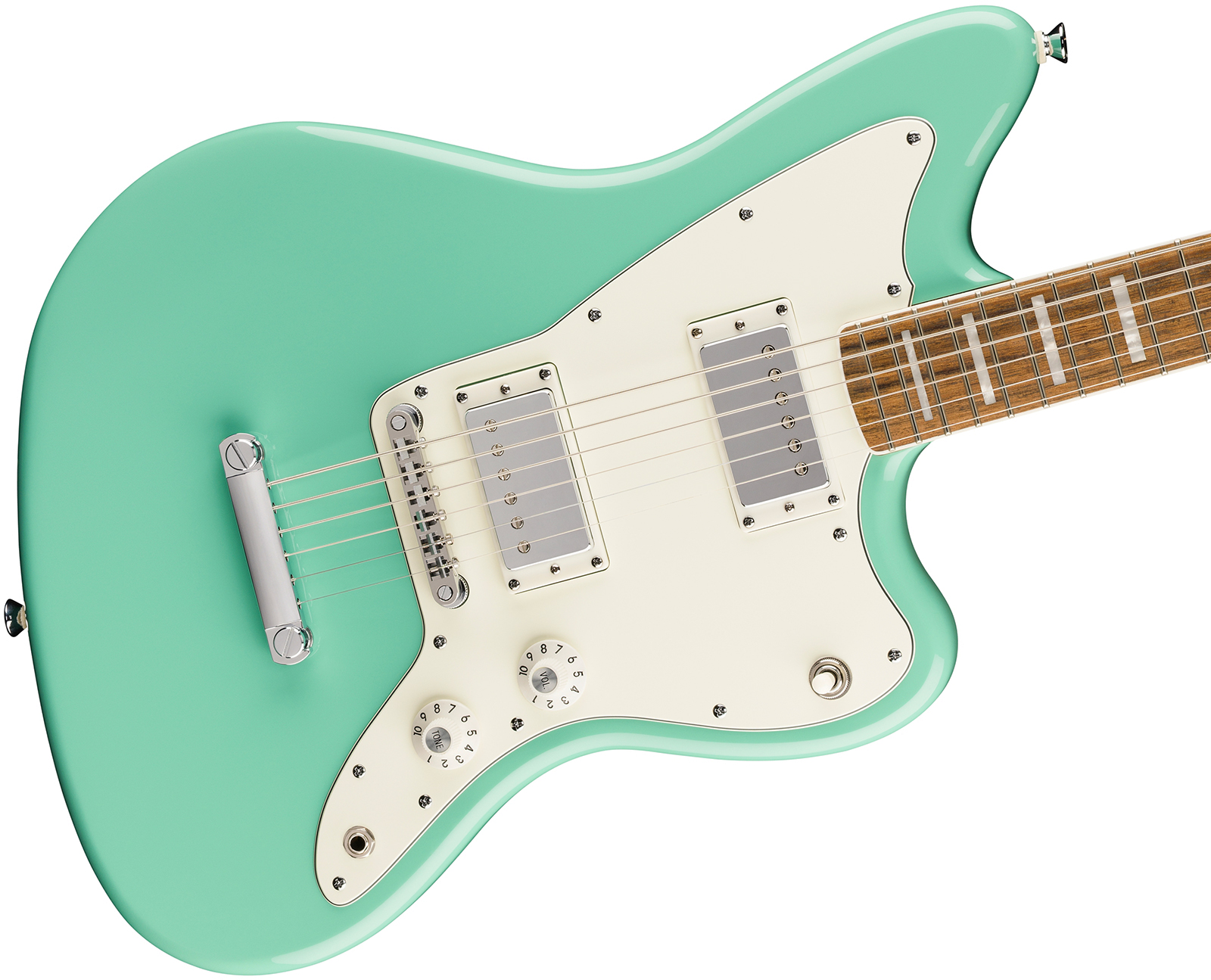 Squier Jazzmaster Baritone Hh Paranormal 2h Ht Lau - Seafoam Green - Retro-rock elektrische gitaar - Variation 2