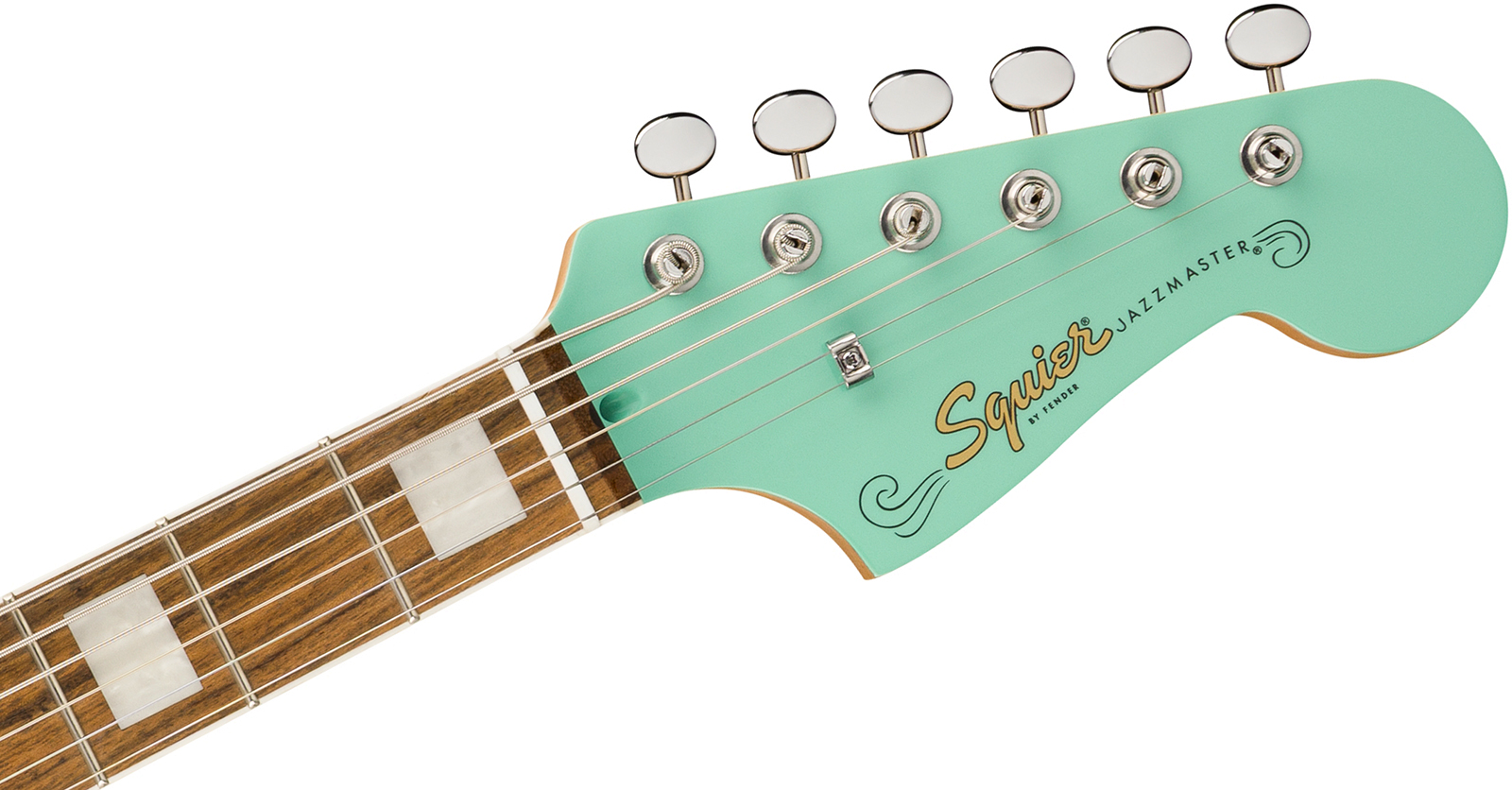 Squier Jazzmaster Baritone Hh Paranormal 2h Ht Lau - Seafoam Green - Retro-rock elektrische gitaar - Variation 3