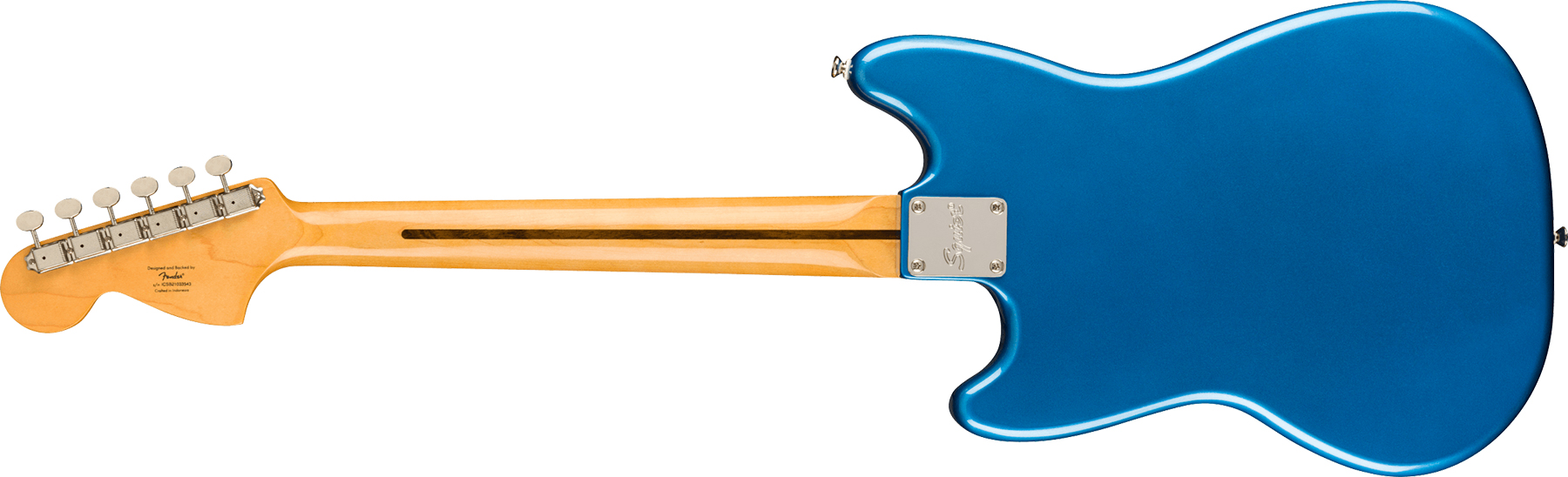 Squier Mustang  Classic Vibe 60s Competition Fsr Ltd Lau - Lake Placid Blue W/ Olympic White Stripes - Retro-rock elektrische gitaar - Variation 1