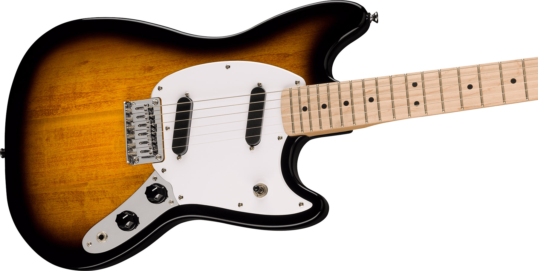 Squier Mustang Sonic 2s Ht Mn - 2-color Sunburst - Retro-rock elektrische gitaar - Variation 2