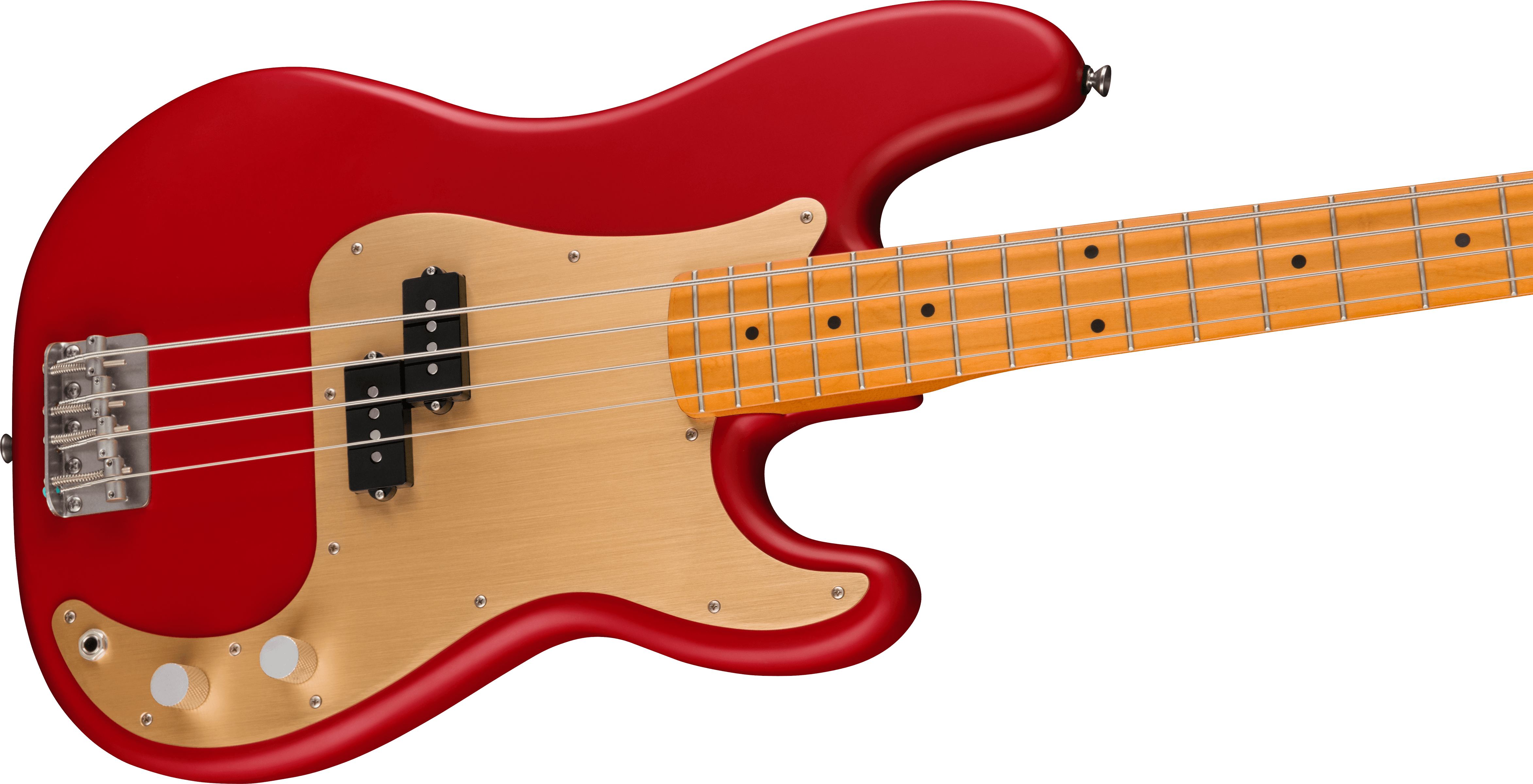 Squier Precision Bass 40th Anniversary Gold Edition Mn - Satin Dakota Red - Solid body elektrische bas - Variation 3