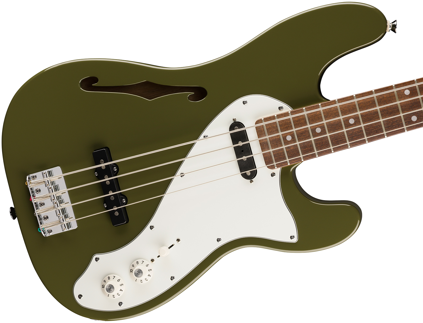 Squier Precision Bass Thinline Sj Paranormal Lau - Olive - Solid body elektrische bas - Variation 2