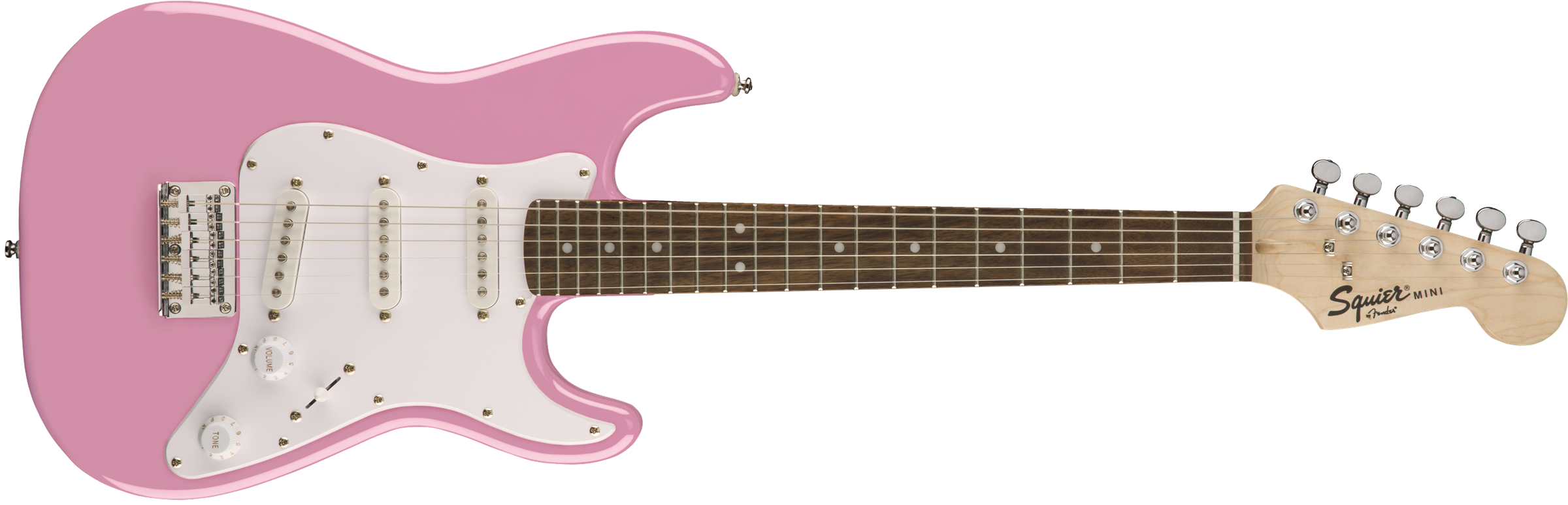 Squier Squier Mini Strat V2 Ht Sss Lau - Pink - Elektrische gitaar voor kinderen - Variation 1