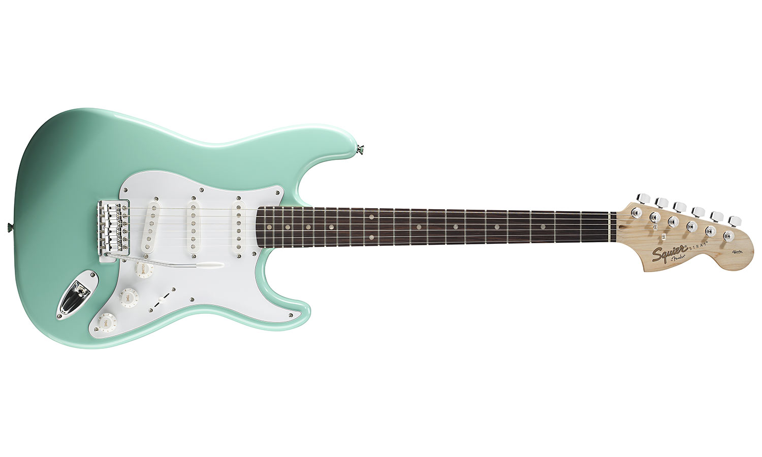 Squier Strat Affinity Series 3s Lau - Surf Green - Elektrische gitaar in Str-vorm - Variation 1
