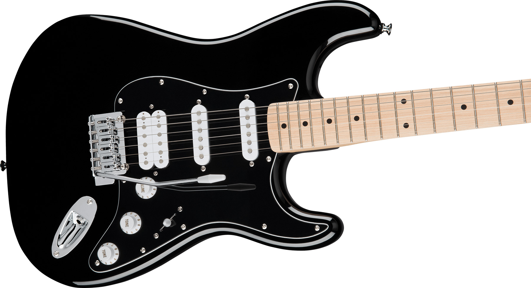 Squier Strat Affinity Black Pickguard Fsr Ltd Hss Trem Lau - Black - Elektrische gitaar in Str-vorm - Variation 2