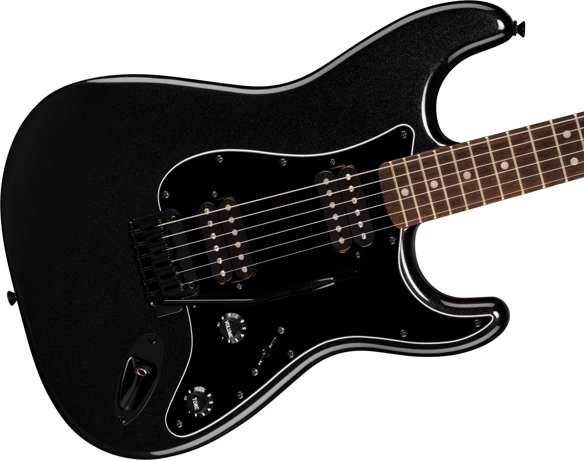 Squier Strat Hh Affinity 2h  Trem Lau - Metallic Black - Elektrische gitaar in Strat vorm - Variation 2