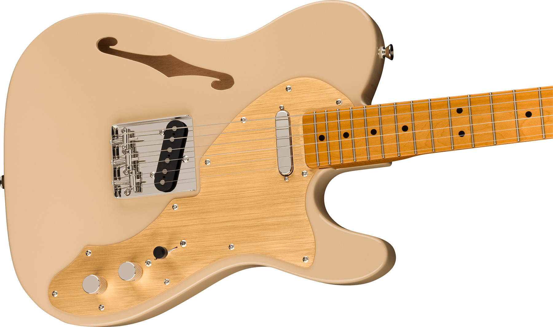 Squier Tele '60s Thinline Gold Anodized Pickguard Classic Vibe Fsr 2s Ht Mn - Desert Sand - Televorm elektrische gitaar - Variation 2