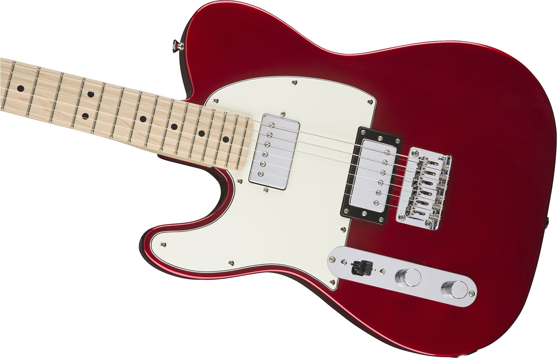 Squier Tele Contemporary Hh Lh Gaucher Mn - Dark Metallic Red - Linkshandige elektrische gitaar - Variation 2