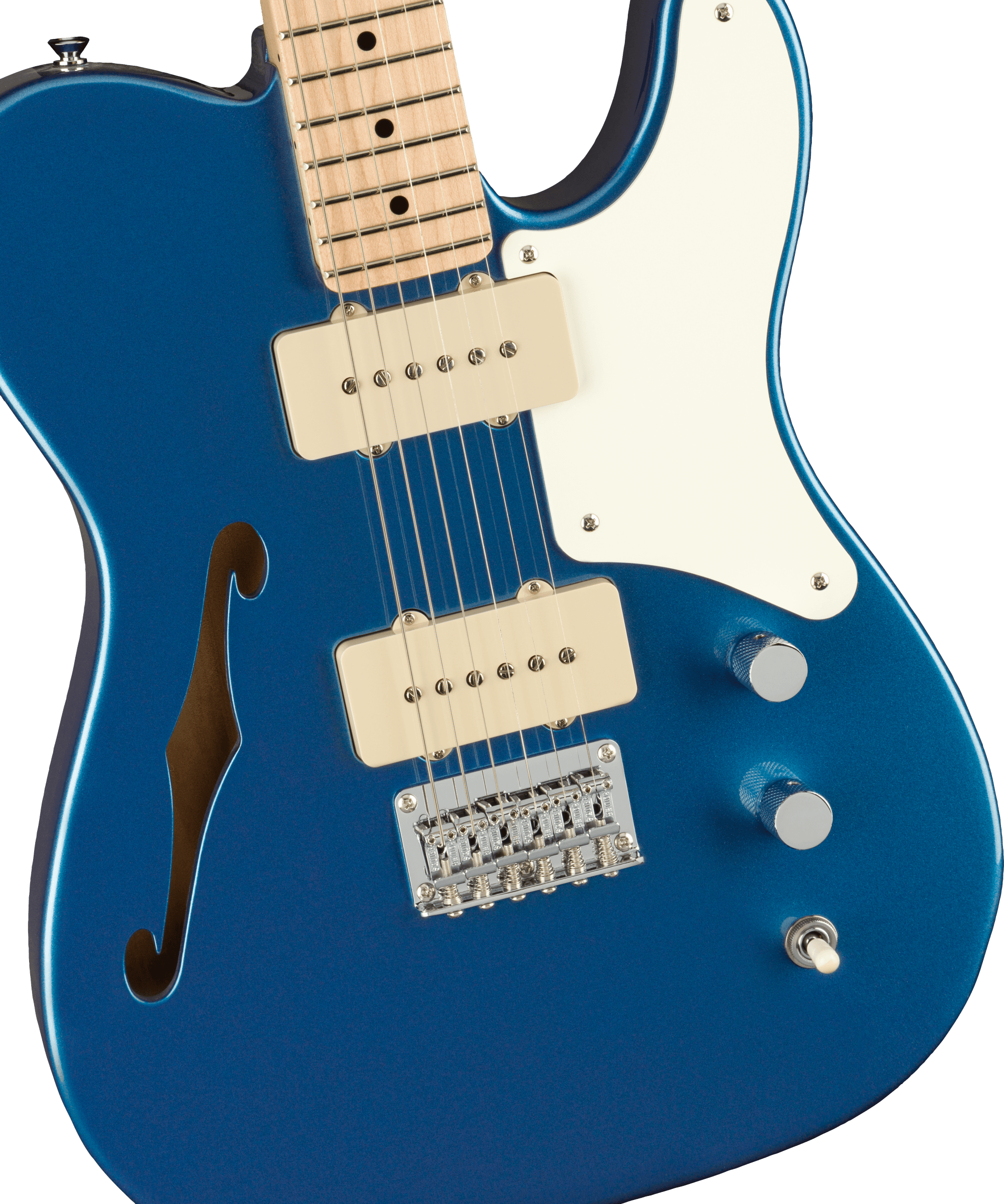 Squier Tele Cabronita Thinline Paranormal Ss Ht Mn - Lake Placid Blue - Televorm elektrische gitaar - Variation 2