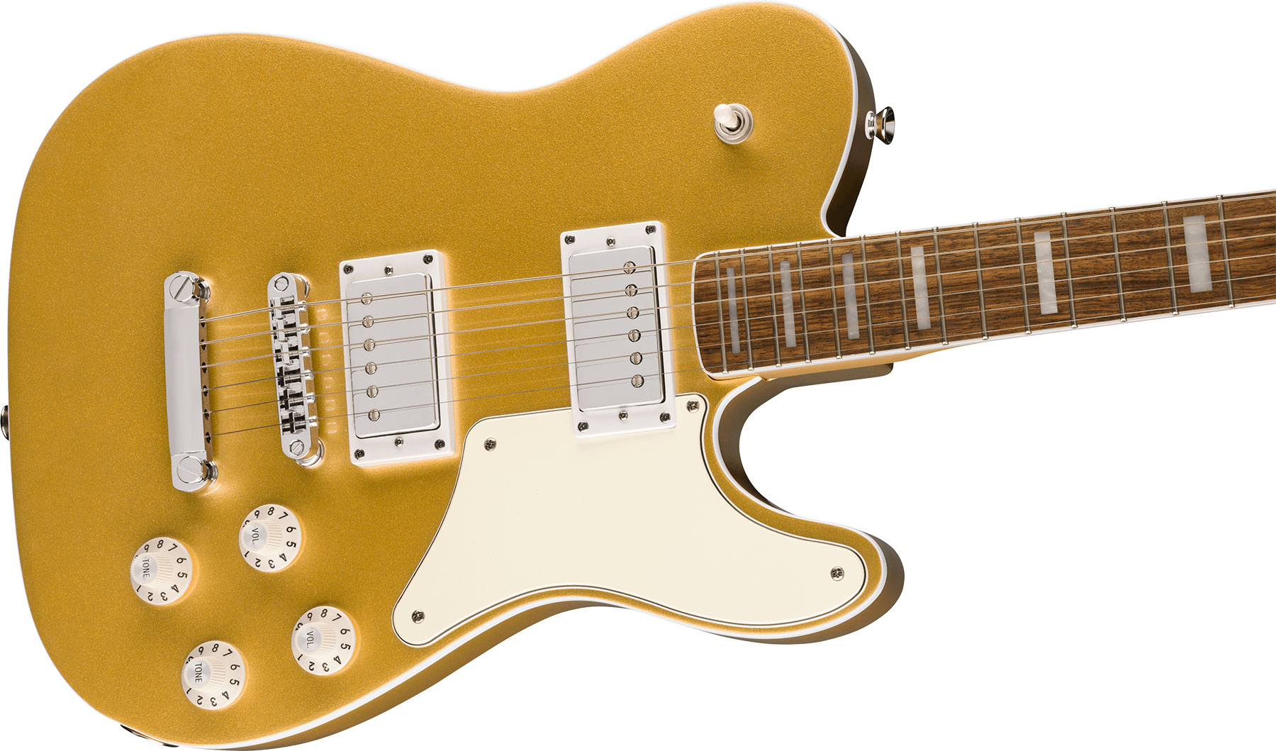 Squier Tele Troublemaker Deluxe Paranormal Ltd 2h Ht Lau - Aztec Gold Matching Headstock - Retro-rock elektrische gitaar - Variation 2