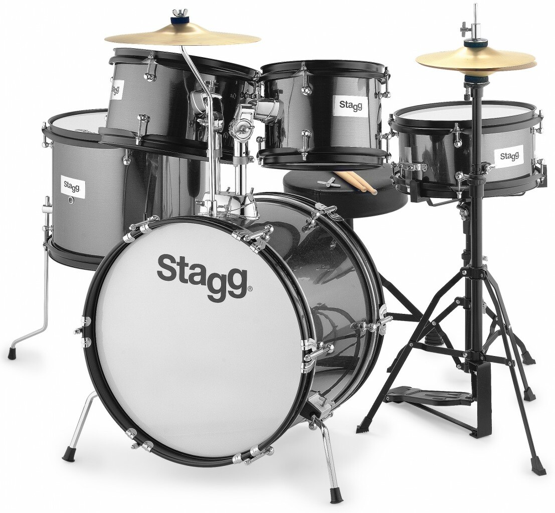 Stagg Tim Jr 5/16 Bk - Black - Junior drumstel - Main picture