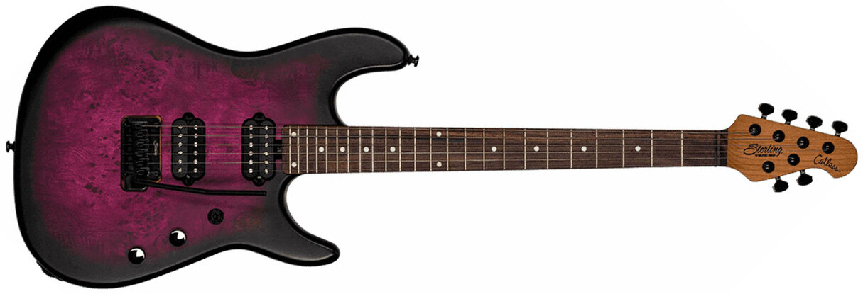 Sterling By Musicman Jason Richardson6 Cutlass Signature Hh Trem Rw - Cosmic Purple Burst Satin - Elektrische gitaar in Str-vorm - Main picture