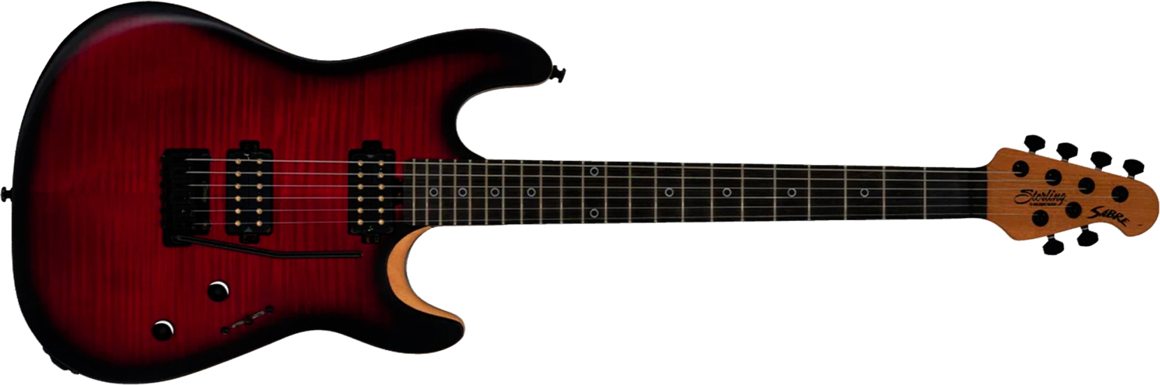 Sterling By Musicman Rabea Massad Sabre Signature 2h Trem Eb - Blood Flame Burst - Kenmerkende elektrische gitaar - Main picture