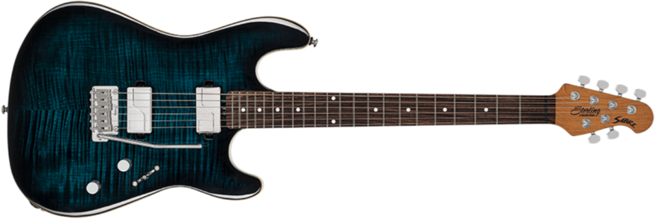 Sterling By Musicman Sabre Hh Trem Mn - Deep Blue Burst - Elektrische gitaar in Str-vorm - Main picture