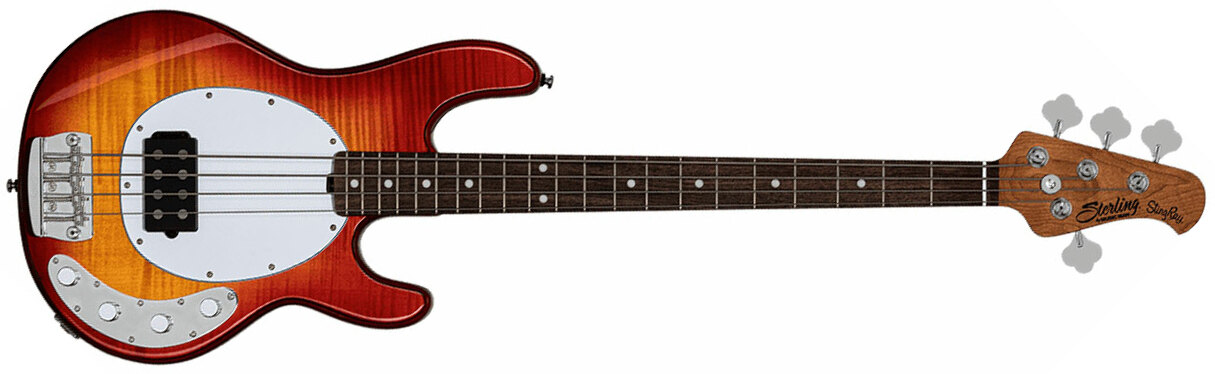 Sterling By Musicman Stingray Ray34fm H Active Rw - Heritage Cherry Burst - Solid body elektrische bas - Main picture