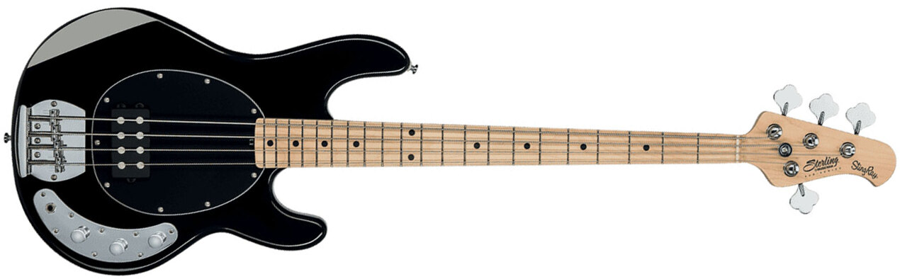 Sterling By Musicman Stingray Ray4 Bk Sub Active 1h Mn - Black - Solid body elektrische bas - Main picture