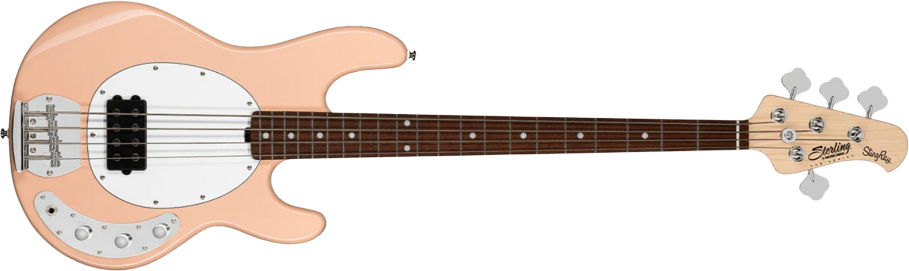 Sterling By Musicman Stingray Ray4 Sub Active 1h Jat - Pueblo Pink - Solid body elektrische bas - Main picture