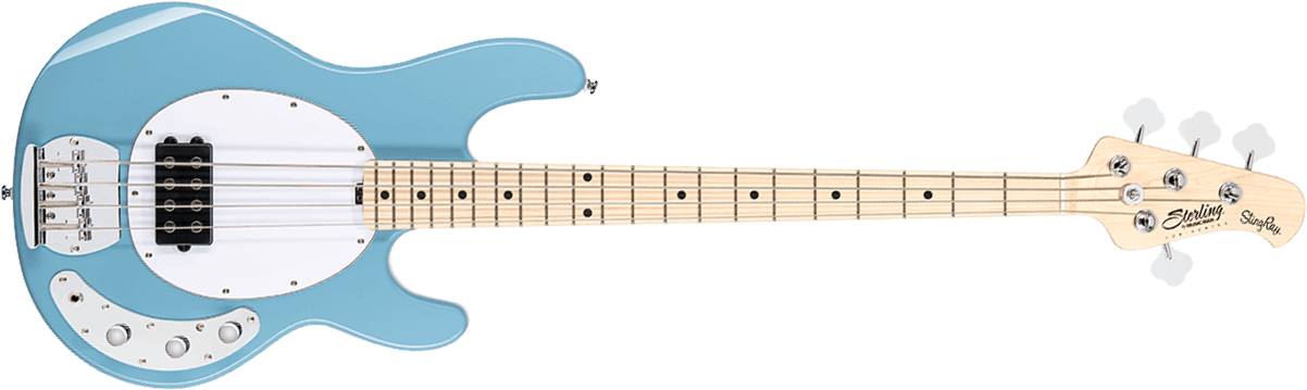 Sterling By Musicman Stingray Ray4h 4c Active Mn - Chopper Blue - Solid body elektrische bas - Main picture